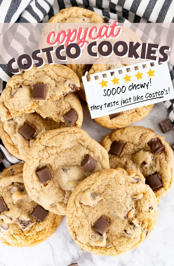 pin image for costco cookies with text overlay. 