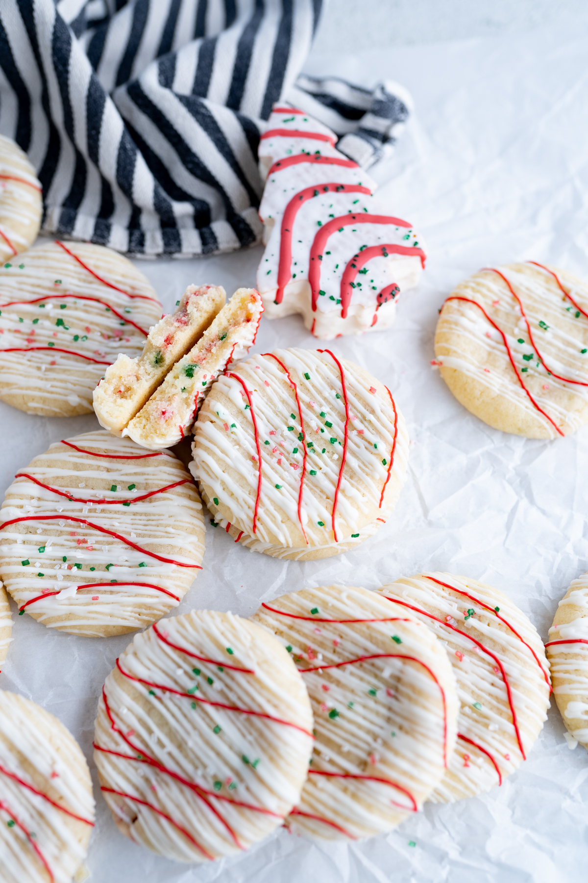 Sugar cookies stuffed christmas tree cake buttercream. 