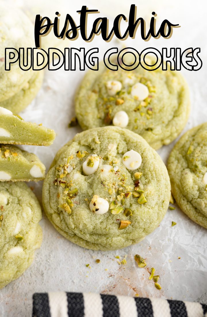 A green cookie flavored by pistachio pudding.