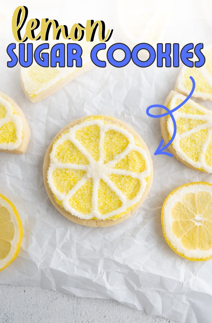Lemon sugar cookies decorated to look like lemons.